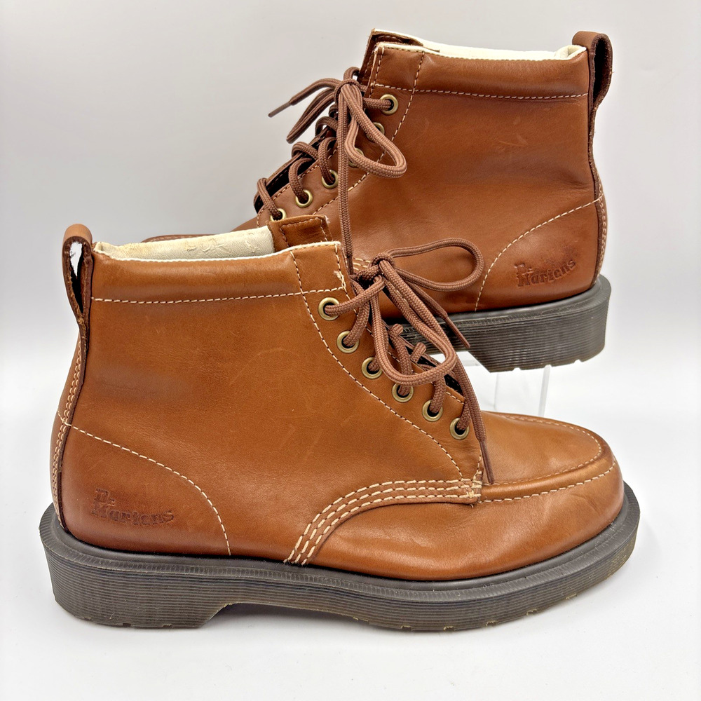 VTG Dr Doc Martens Brown Lace Up Damian Leather Boots Shoes US Mens 7 EU39